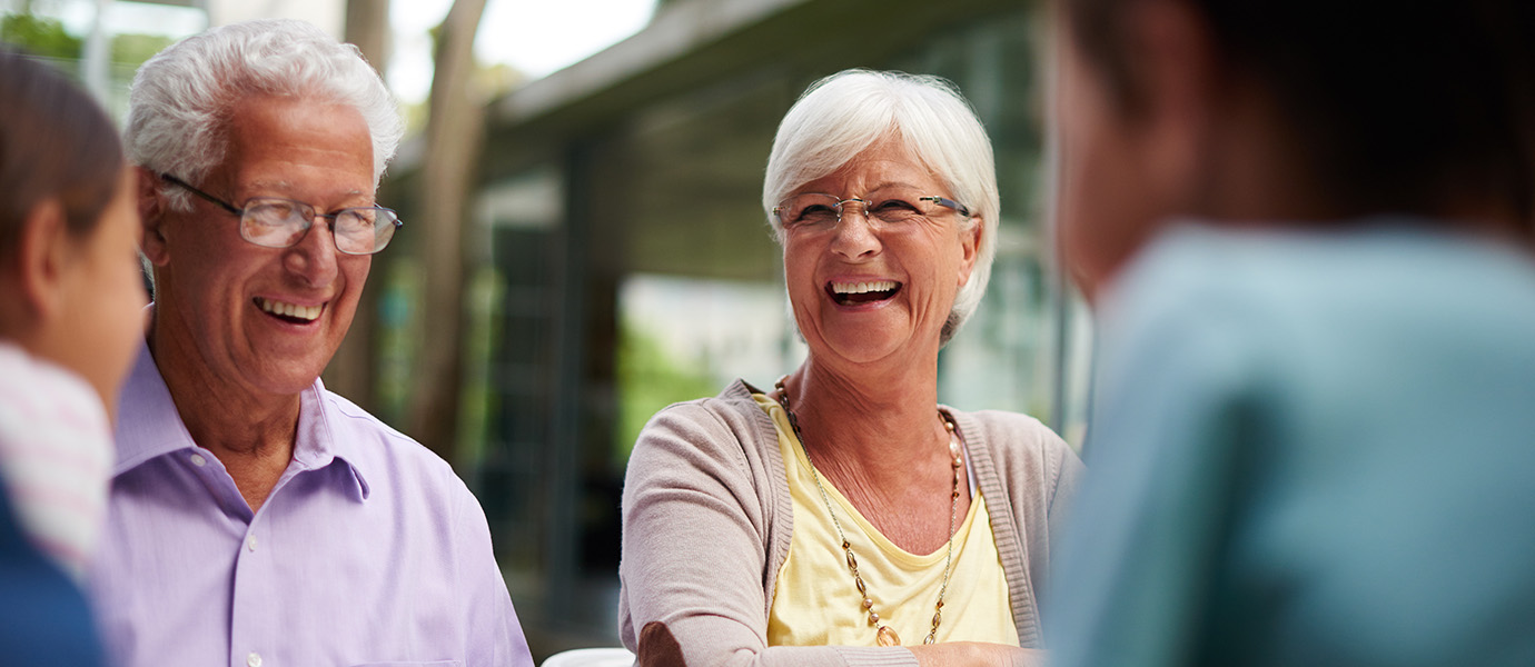 Group of elder friends laughing