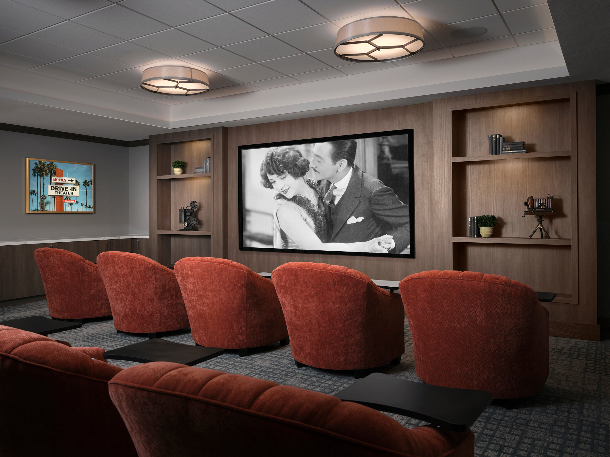 photo of the resident movie theater available at the Vered